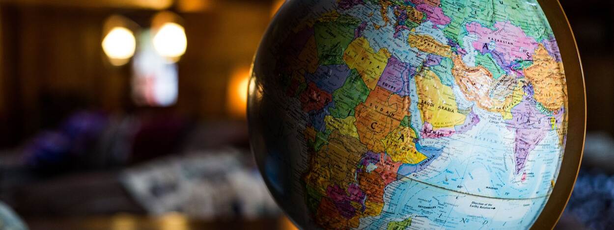 picture of a globe with a dark background